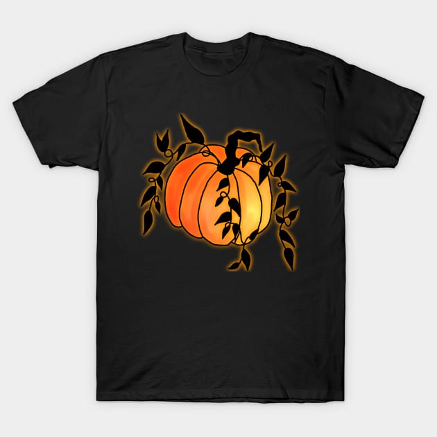 Cute Glowing Pumpkin T-Shirt by TheHermitCrab